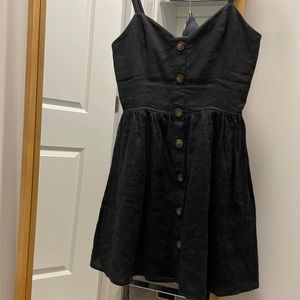 REFORMATION Size 2 - VELMA Linen Fit and Flare BLACK dress MINI